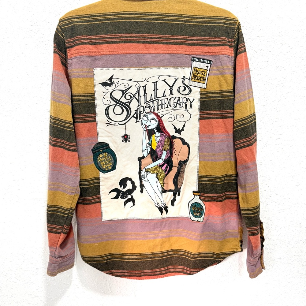 Disney The Nightmare‎ Before Christmas Sally Striped Flannel Shirt S - Picture 10 of 10